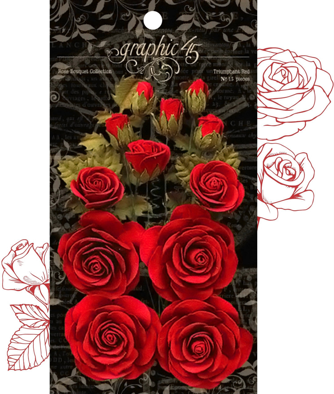 Colección Graphic 45 Ramo de rosas rojas triunfantes